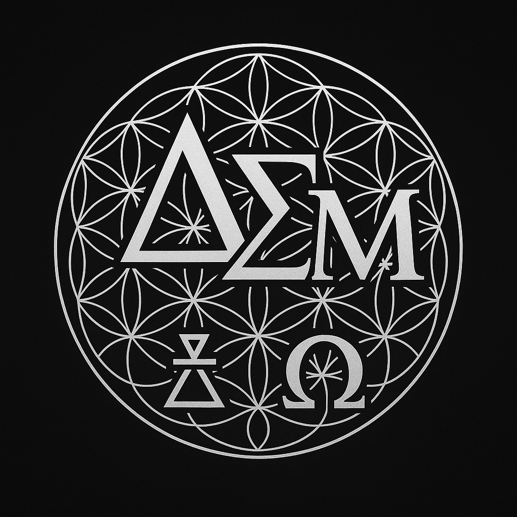 ETHRAEON delta-sum sigil, monochrome refined